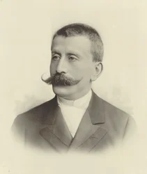 Porträtt av pianisten och kompositören Moritz Moszkowski 1854-1925.