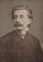 Porträtt av pianisten och kompositören Moritz Moszkowski 1854-1925, ca. 1886-1890.