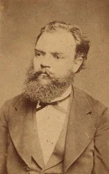 Porträtt av kompositören Antonin Dvorak 1841-1904, ca. 1880.