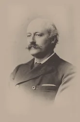 Porträtt av kompositören Sir Charles Hubert Hastings Parry 1848-1918, 1891.