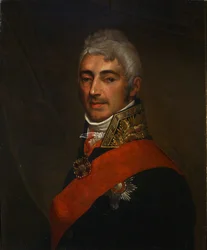 Porträtt av poeten Ivan Ivanovich Dmitriev 1760-1837, 1810-talet