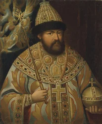 Porträtt av tsaren Alexis I Mikhailovich av Ryssland 1629-1676, sent 1700-tal.