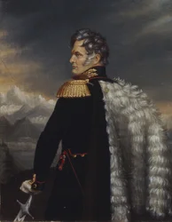 Porträtt av den överbefälhavare för den ryska armén på Kaukasus Aleksey Yermolov 1777-1861, 1825