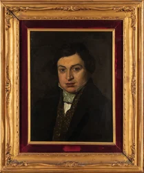 Porträtt av kompositören Gioachino Antonio Rossini 1792-1868.