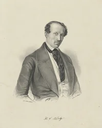 Porträtt av kompositören Hans Christian Lumbye 1810-1874 , ca. 1850.