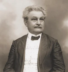 Porträtt av kompositören Leos Janacek 1854-1928.