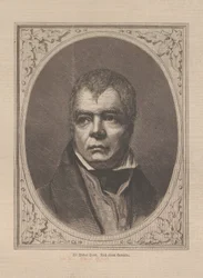 Porträtt av den historiska romanförfattaren och poeten Sir Walter Scott 1771-1832, 1871.