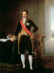 Porträtt av kungen av Neapel och Spanien Joseph Bonaparte (1768-1844). Målning.