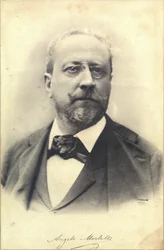 Porträtt av målaren Angelo Morbelli 1853-1919, ca. 1900.