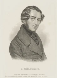 Porträtt av pianisten och kompositören Sigismund Thalberg 1812-1871, ca. 1850.