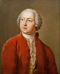 Porträtt av den lärde Mikhail V. Lomonosov 1711-1765, tidigt 1800-tal.