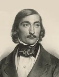 Porträtt av violinisten och kompositören Delphin Alard 1815-1888, ca. 1840.