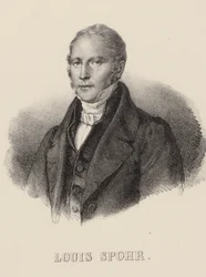 Porträtt av violinisten och kompositören Louis Spohr 1784-1859, ca. 1840.