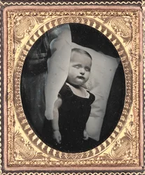 Post-mortem på kudde, vertikal, ca. 1850.