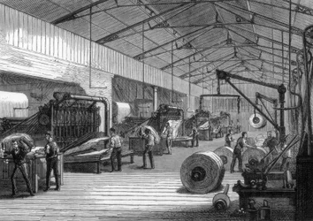 Pressrum, kontor för Daily Telegraph, Fleet Street, London, 1882