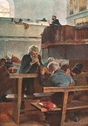 Primitiva metodister vid bön, c1889, c1902.