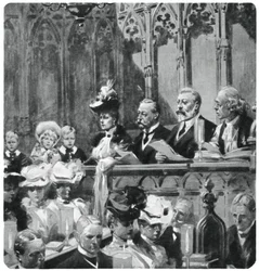 Prins Albert vid klostrets tacksägelsegudstjänst för sina föräldrar säker återkomst från Indien, 1906 1937