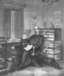 Prins Bismarck i sin studie, 1875