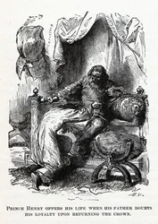 Prins Henrik erbjuder sitt liv när hans far tvivlar på hans lojalitet när han återlämnade kronan, 1882