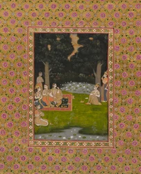 Prins asketisk i skogen besökt av damer, ca. 1760.