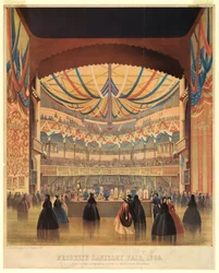 Print, Brooklyn Sanitary Fair 1864, Academy of Music