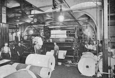 Trycker tidningen Daily Telegraph, London, c1900 1903