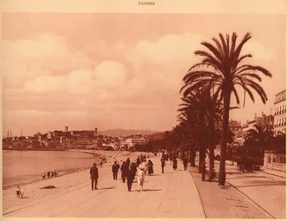 Promenade de la Croisette och Mont Chevalier, Cannes, 1930.