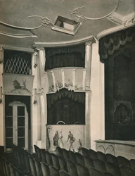 Proscenium och scenboxar i Komodie Theatre, Berlin, c1926