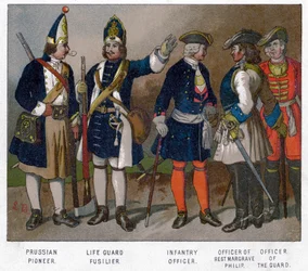 Preussiska och franska soldater från 1704 1800-talet