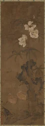 Vaktel och blommor, Yuan eller Ming dynastin, 1300-talet.
