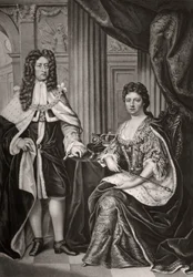 Drottning Anne och Prins George av Danmark, sent 1600-tal eller tidigt 1700-tal 1906