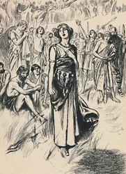 Drottning Boadicea och hennes soldater, c1907