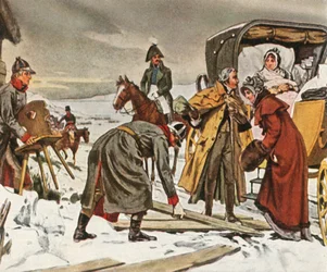 Drottning Louise på flyget till Memel, 5 januari 1807, 1936.
