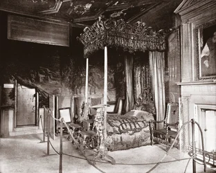 Queen Marys sovrum i Holyroodhouse, Edinburgh, Skottland, 1894.
