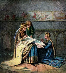Drottning Matilda och hennes gobeläng, c1850