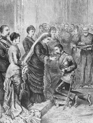 Drottning Victoria dekorerade officerare engagerade i afghanska och zulukrig...8 december 1879, 1901.