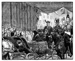 Drottning Victoria öppnar Blackfriars Bridge, London, 1869