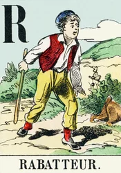 R : Rabatteur - The Hunting Alphabet, c.1890 (gravyr)