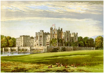 Raby Castle, County Durham, hem för hertigen av Cleveland, c1880