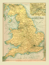 Järnvägskarta över England och Wales, 1902.