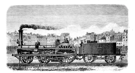Järnvägsånglok designat 1849 av den engelske ingenjören Thomas Russell Crampton