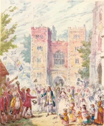 Randulph Crews äktenskap med Hilda i Lambeth Church, 1842, 1903.