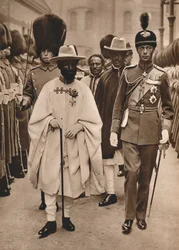 Ras Tafari, prins regent av Etiopien kejsare Haile Selassie med hertigen av York, 1924