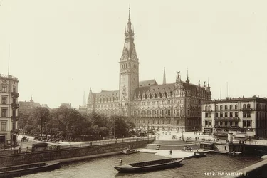 Hamburgs stadshus. Omkring 1900