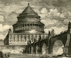 Återuppbyggnad av Hadrianus mausoleum, nu Saint Angelos slott, 1890.