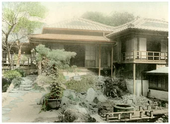 Bakre hörnet av ett japanskt hus, 1904
