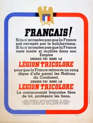 Rekryteringsaffisch för Vichy French Légion Tricolore, 1942