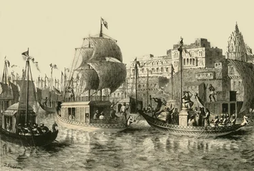 Religiös festival i Benares, 1890.