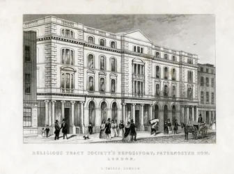 Religious Tract Societys Repository, Paternoster Row, London, 1800-talet