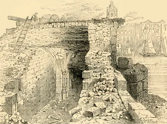 Rester av Chapel of St. Thomas, Old London Bridge, c1872.